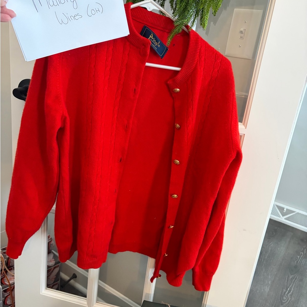 Pringle Vibrant Red Women's Cardigan cashmere